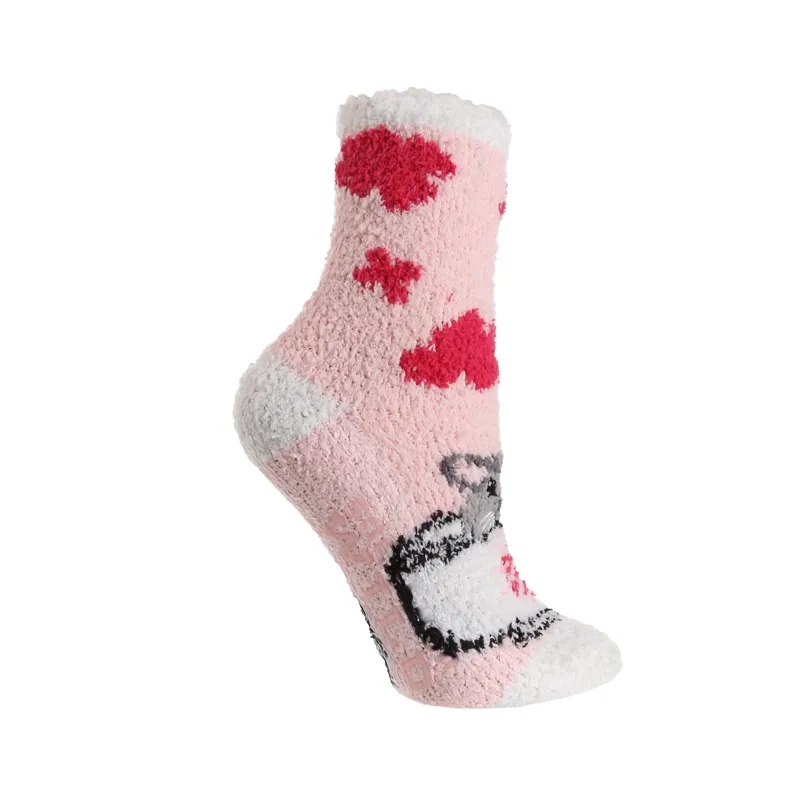 Wild Feet Cosy Fluffy Socks in Gift Box in Mouse Print-1